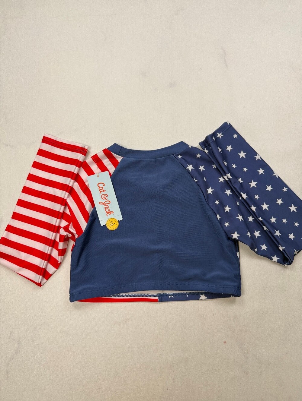 Cat & Jack Swim Shirt Red 90s VTG Americana - Girls M